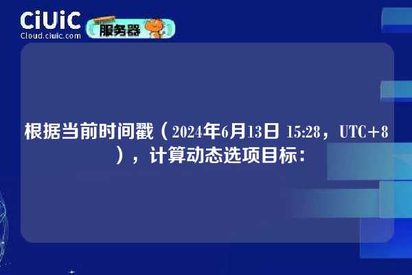 根据当前时间戳（2024年6月13日 15:28，UTC+8），计算动态选项目标：